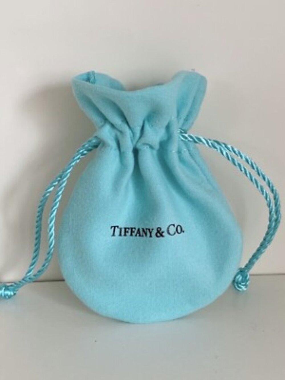 Tiffany & Co. Robin's Egg Blue Suede Drawstring Pouch